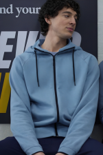 Finding Her Edge Cale Ambrozic Blue Hoodie